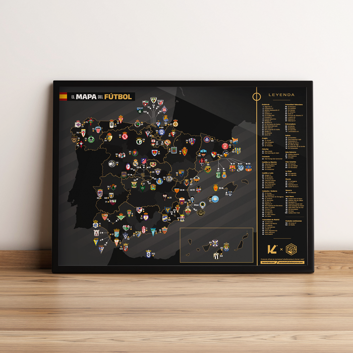 Mapa Del Futbol de España (40 x 30 cm)