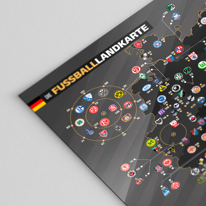 Mapa Del Futbol de Alemania (40 x 30 cm)